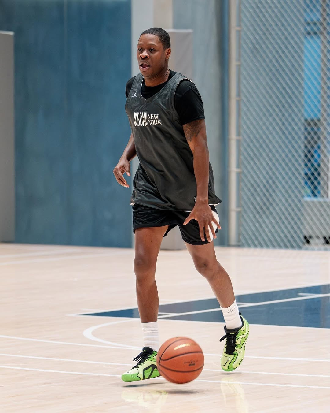 Jesse Jones Jr. working out on court